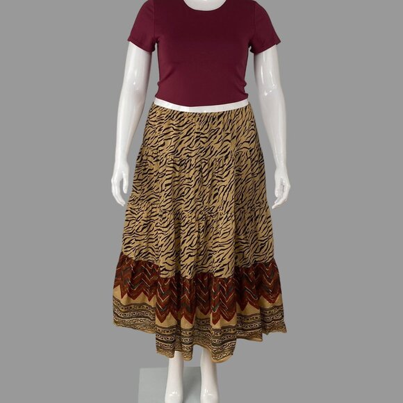 LRL Lauren Jeans Co. by Ralph Lauren cotton animal print skirt - Picture 4 of 7